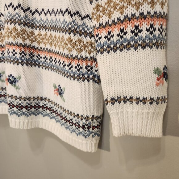 Liz Sport Tunic Sweater 90's Vintage Floral Embroidery Cottagecore - Size PS - Picture 5 of 7